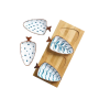 Ceramic Snack Plate Set Of 4 With Bamboo Serving Tray Appetizer Plates
