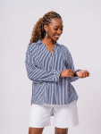 Navy And White Striped Woven Shirt - XL Assorted