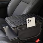 Upgraded Car Center Console Cover Microfiber Leather Car Armrest Cover Cushion With 2 Storage Bags Universal Car Armrest Storage