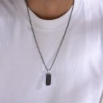 Men's Simple Stainless Steel Pendant Necklace Versatile Sweater Chain
