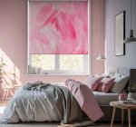 Dark Pink Brush Strokes Master Bedroom Blind