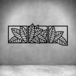 3 Piece Geometric Leaves - Grey L 1000 X H 370MM