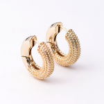 Textured Gold Hoop Earrings - Gold