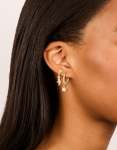 Waterproof Gold Plated Stainless Steel Cubic Zirconia Huggie & Drop Earrings 2-PACK