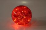 LED Red Glass Antique Crackle Ball – 18X19CM