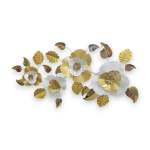 Metal Flower Wall Decoration Gold & White