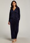 Pant Straight Leg Velours - Navy Blue