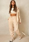 Recycled Oversized Sweater Joggers - Stone