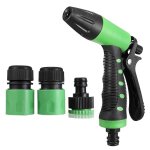 Adjustable Garden Trigger Spray Gun Kit Green Plastic 4 PC