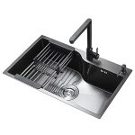 Topmount Single Bowl Kitchen Sink Stainless Steel Anti-scratch Drop-in Kitchen Sink Workstation Bar Prep Sink Basin With Tool Ho