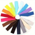 12PCS Retro Elastic Solid Color Headband Elegant Women Sport Yoga Hair Band Sports Accessories Wide Headwear Stretch Ribbon Hair