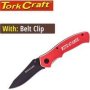 Knife Foldable Utility Red With G10 Material Handle And Belt Clip