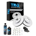 Trq Front Metallic Brake Pad & G-coated Rotor Kit W chemicals Compatible With Toyota Lexus