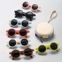 1pc Boys And Girls Foldable Round Frame Fashion Glasses Photo Props Decorative Glasses Daily Stylish Accessories Perfect Gift For Birthday Holiday Party Christmas