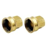 Sagasave 2 Pcs Brass Garden Hose Adapter 3 4" Ght To 1 2" Npt Water Hose Adapters Quick Connect Brass Threaded Connector For Bsp