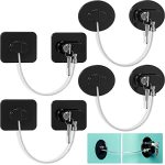4 Pieces Fridge Lock Refrigerator Door Lock With 8 Key Freezer Cabinet Safety For Kitchen Appliance Openable Furniture Sliding Closet Drawer And T