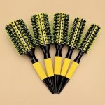 1PC Round Hair Brushes For Styling And Blow Drying Ceramic-coated Barrel With Bristles Pointed Tail Handle For Sectioning Heat-r