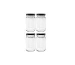 Consol Round Sheer Jar With Black Lid 125 Ml 4 Pack