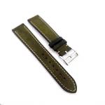 Pueblo Italian Cowhide Leather Strap - Green Steel Hardware - 20MM