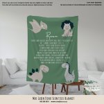Personalised Fleece Blanket Mos Green Dino Seuntjie Blanket