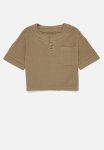 PoP Candy Mandarin Henley Shirt-brown