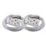 15M Extension Cord With A Two-way Multi-plug Extension Lead Bulk 2 Pack