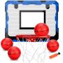 Indoor MINI Basketball Hoop Set Upgrade Wall Mount Basketball Hoop For Wall Yard Outdoor Over Door Room Hoops Game With 4 Balls Shatter Resistant Ba
