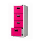 4-DRAW Steel Filing Cabinet Pink Grey