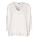 Silky Frayed Border Border Top - White Free