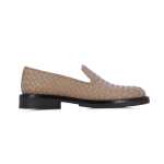 Woven Leather Loafer -taupe