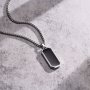 1PC Stainless Steel Necklace Men's Simple Black Drip Oil Stainless Steel Pendant Men's Personality Gift