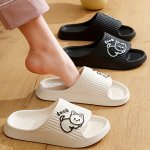 Cute Cat Pattern Slides Casual Open Toe Soft Sole Shoes Comfortable Indoor Home Slides
