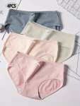 4PCS Bow Decor Briefs Soft & Comfy Stretchy Intimates Panties Women's Lingerie & Underwear