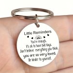 Inspirational Stainless Steel Keychain Round Disc Engraved With Motivational Quotes Ideal For Graduation Long-distance Relations
