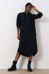 Scoop Hem Sweat Dress - XL Black