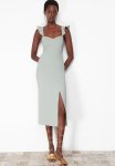 Fitted Flounce Dress - Mint