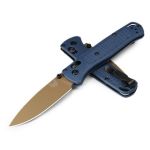Bugout Crater Blue Grivory Handle With Flat Dark Earth Cerakote Blade Finish