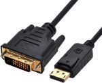 Black Display Port Male To Dvi 24+1 Male Adapter Cable 1.8M