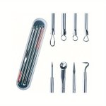 4PCS Stainless Steel Acne & Blackhead Removal Kit - Pimple Extractor Blemish Treatment Pore Cleaning Tools With Needle/hook