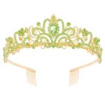 Didder Gold Green Rhinestone Princess Tiaras And Crowns For Women And Girls Birthday Tiara Crown Halloween Costume Party Wedding