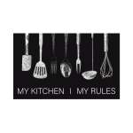 My Kitchen My Rules" 50 X 80CM Kitchen Mat Brown