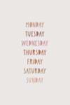 Days Of The Week Pink Tones Canvas Print - 600MM X 600MM