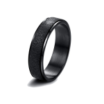 Black Glitter Spinner Ring - 11 Us