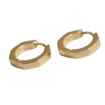 Jewellery- Hexagon Hoops Earrings - Gold Plated