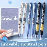 13PCS SET Press Erasable Pen Neutral Pen Magic Heat Can Easily Dissipate Heat Sensitive Water-based Crystal Blue Black Pen Core
