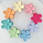 8PCS SET Matte Solid Color Flower Shape Hair Claw Clip Plastic Shark Claw Clips For Thick Thin Hair Hair Clips For Women