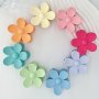 8pcs/set Matte Solid Color Flower Shape Hair Claw Clip Plastic Shark Claw Clips For Thick Thin Hair Hair Clips For Women