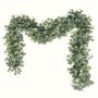 1pc Eucalyptus Garland With Long Willow Leaves Silvery Dollar Boston Fern Greenery Garland White Flowers Eucalyptus Vines Scene Decor Festivals Decor Offices Decor Christmas