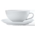 White Basics Diamonds Tea Cup And Saucer Low 250ML