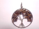 Tigers Eye Large Gemtree Pendant F15